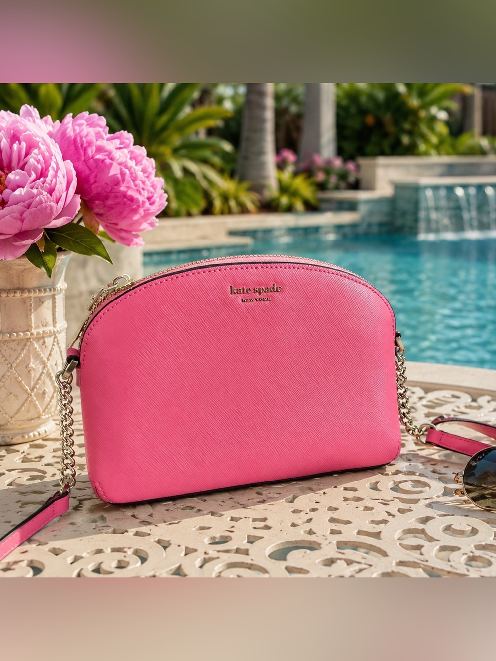 kate spade peachy pink Crossbody Camera Bag